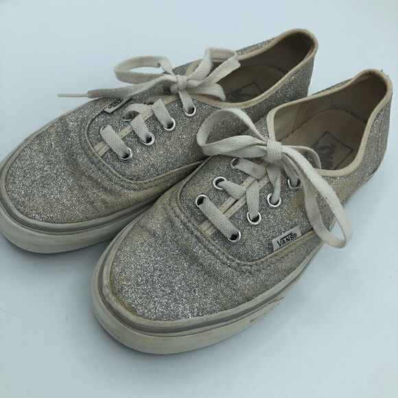 Classic Low Top Silver Glitter Vans - Picture 4 of 10
